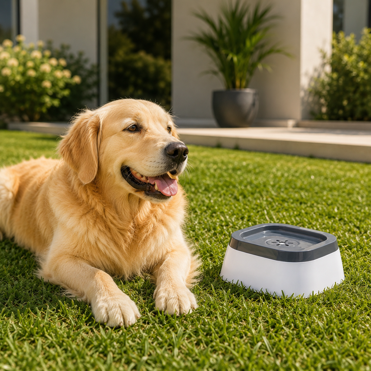 Bassin d'eau anti-déversement pour chien et chat