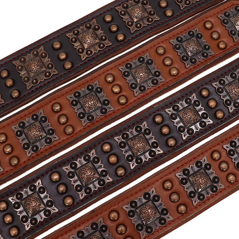 Collier Cuir Véritable Large pour Grand Chien