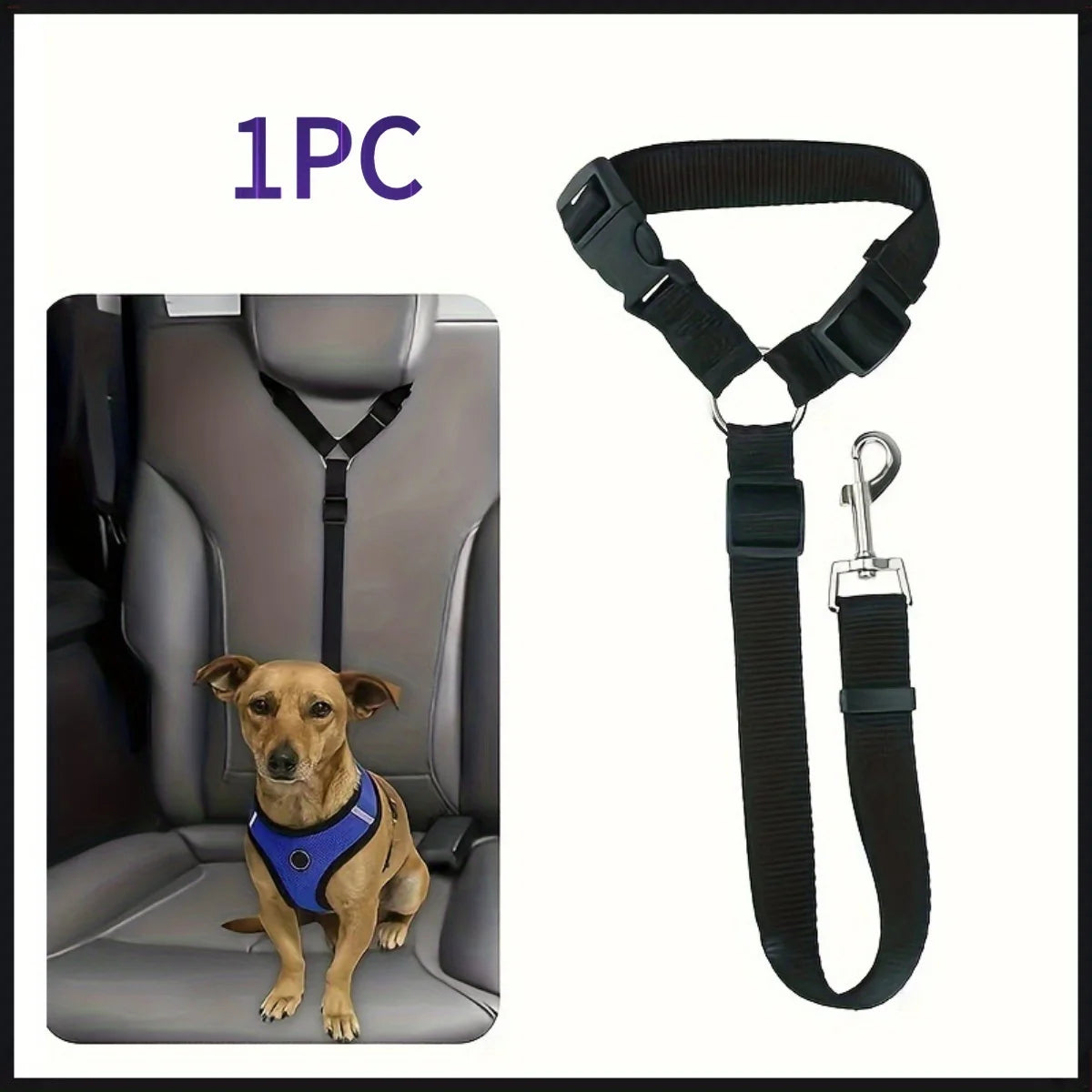 Ceinture de Sécurité Ajustable Nylon pour Chien