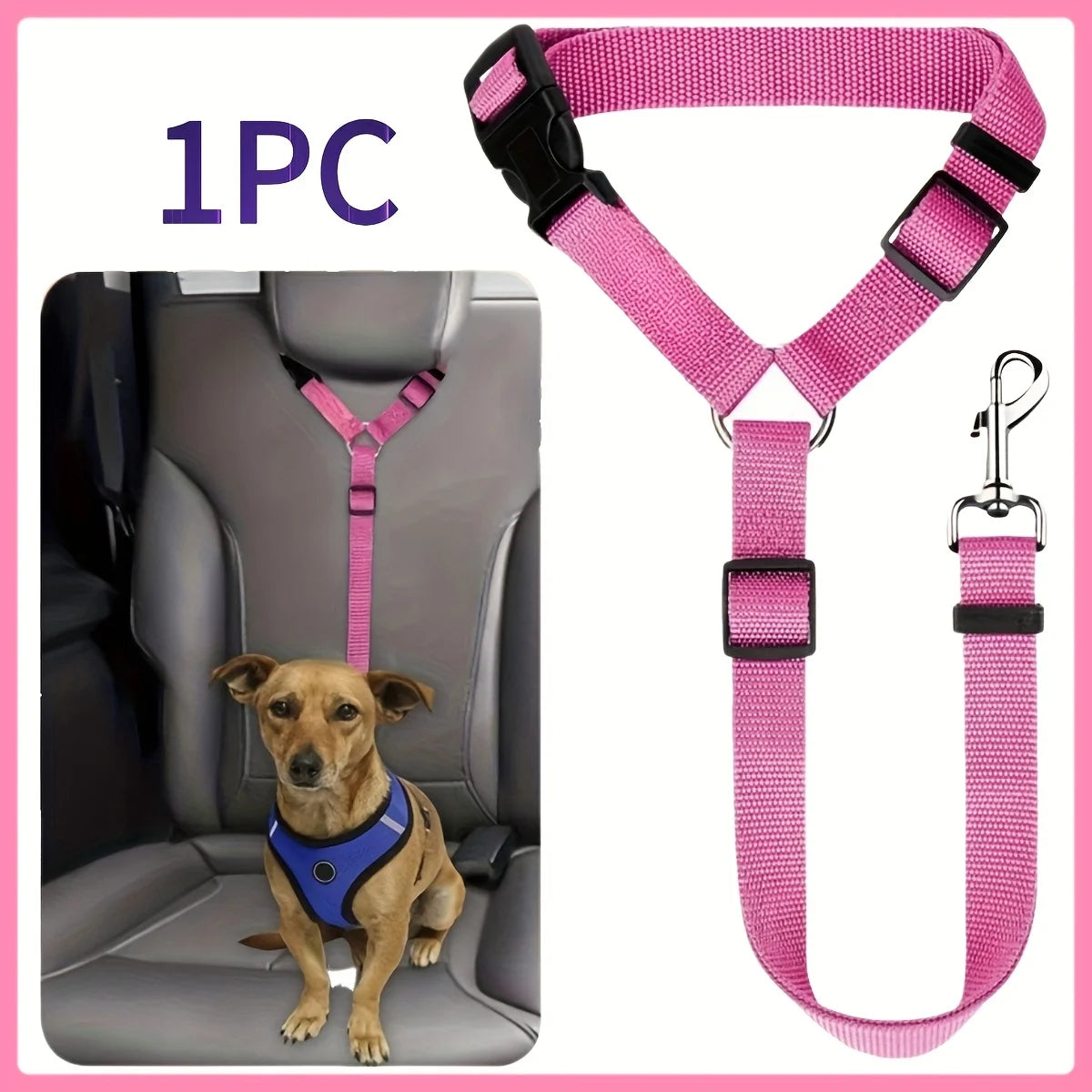 Ceinture de Sécurité Ajustable Nylon pour Chien