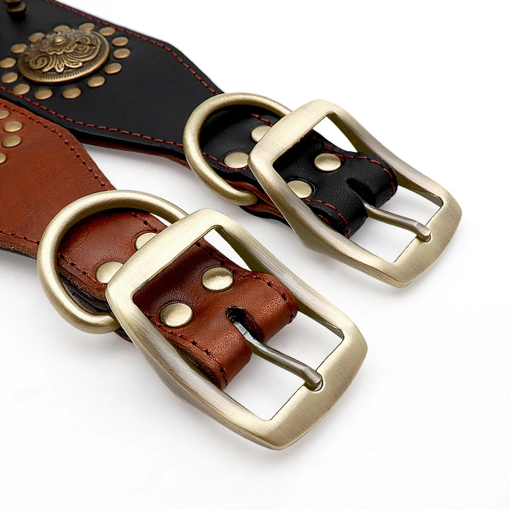 Collier Clouté en Cuir pour Chien de Grande Taille