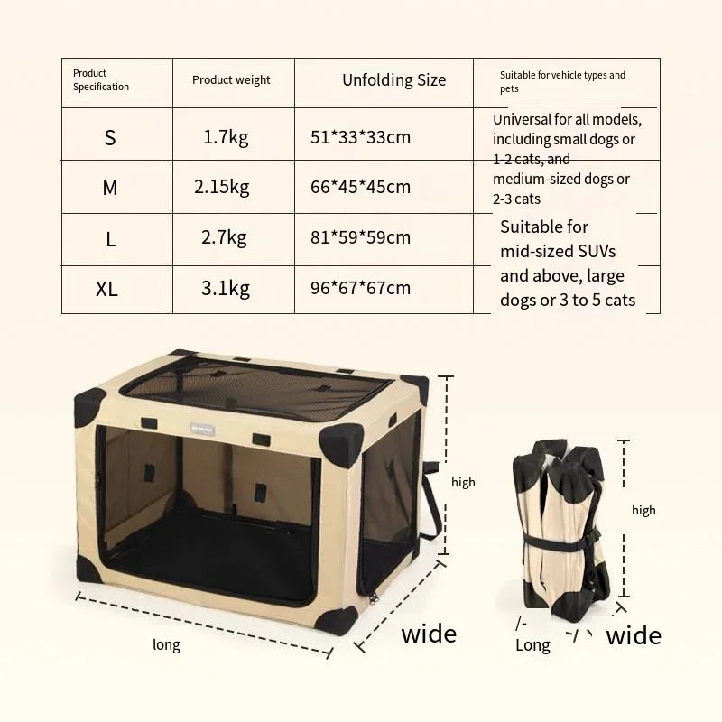 Cage de Voyage Spacieuse et Pliable