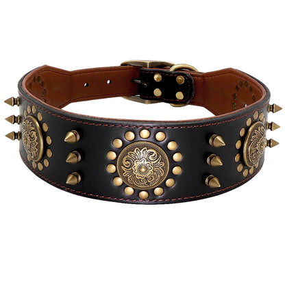 Collier Clouté en Cuir pour Chien de Grande Taille