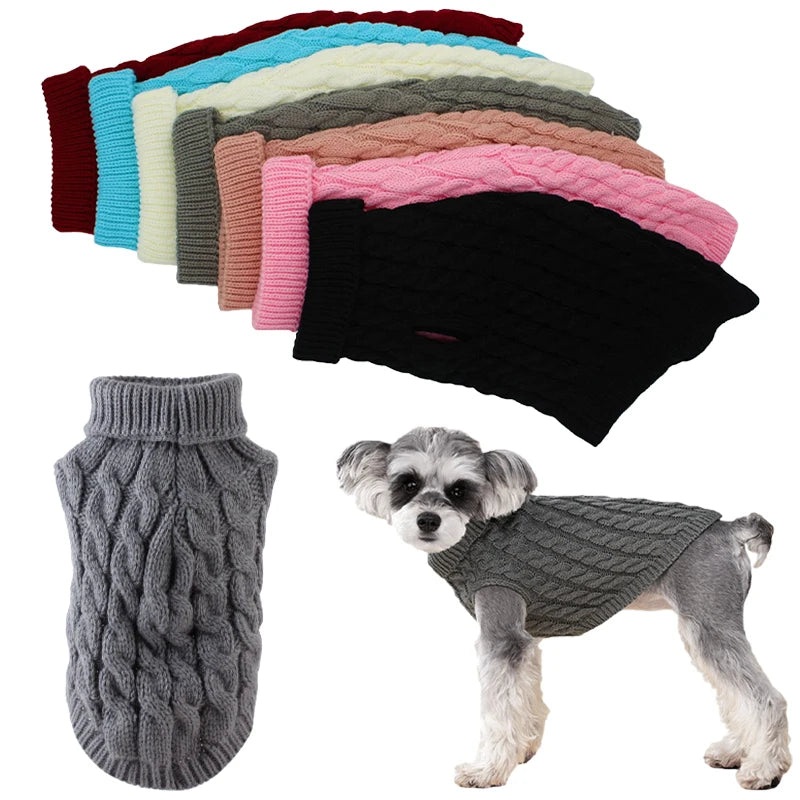 Pull Col Roulé Tricoté pour Petit Chien
