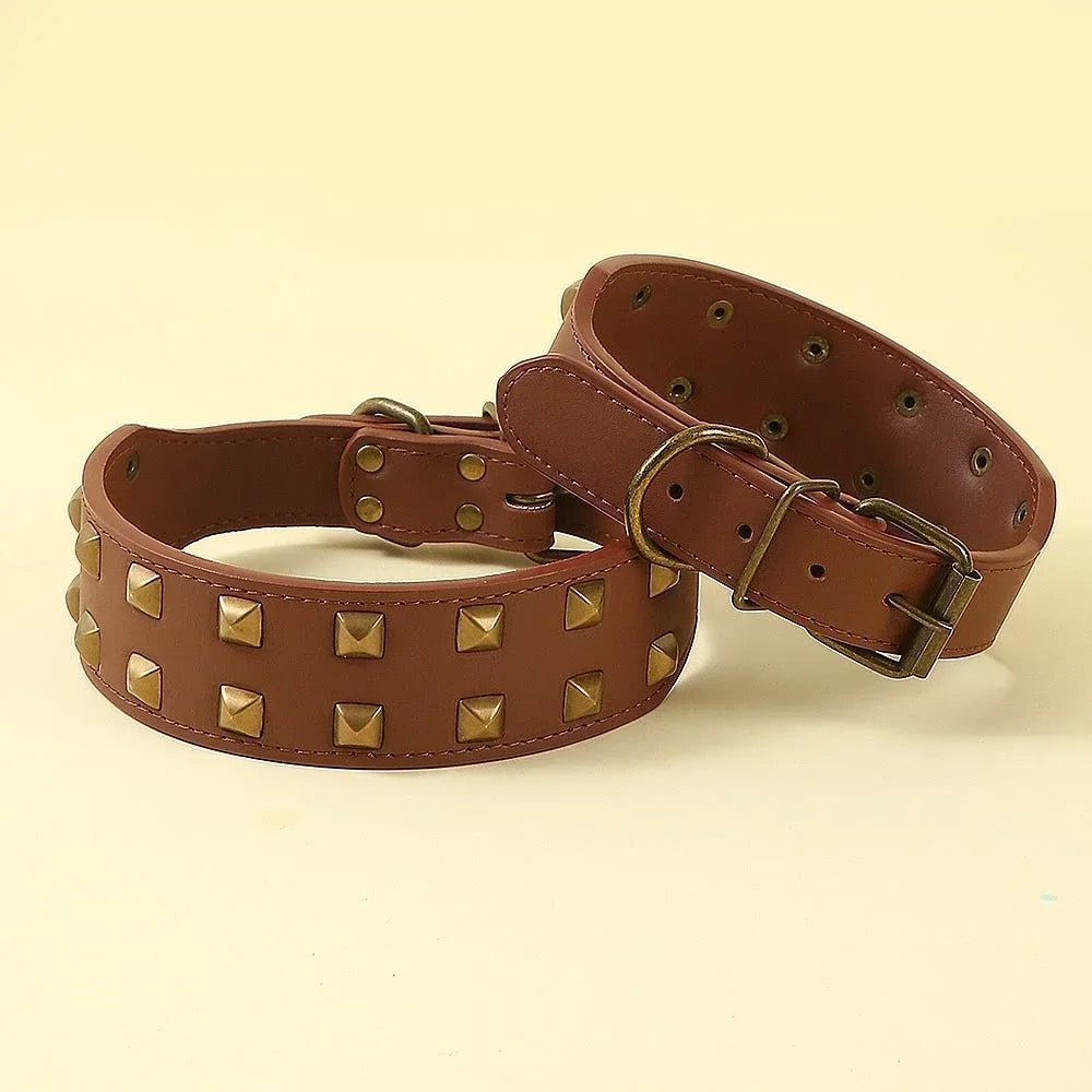 Collier Clouté Large 5cm pour Chien Robuste