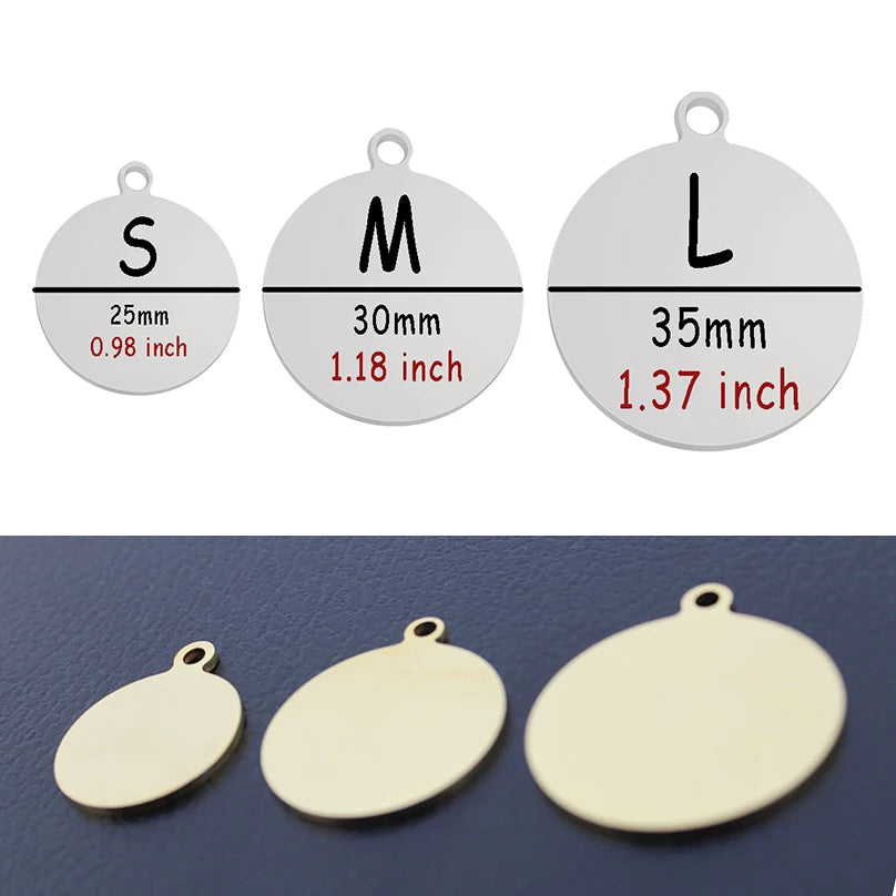 Médaille Ronde Personnalisée Gravée pour Chien et Chat