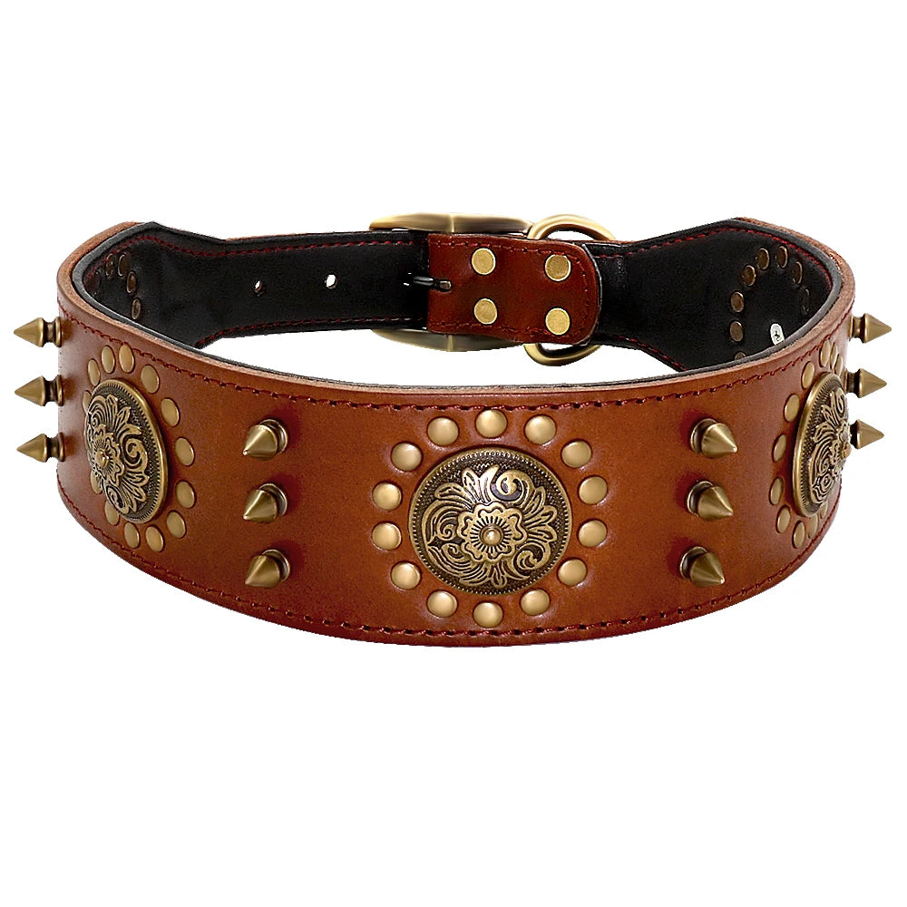 Collier Clouté en Cuir pour Chien de Grande Taille