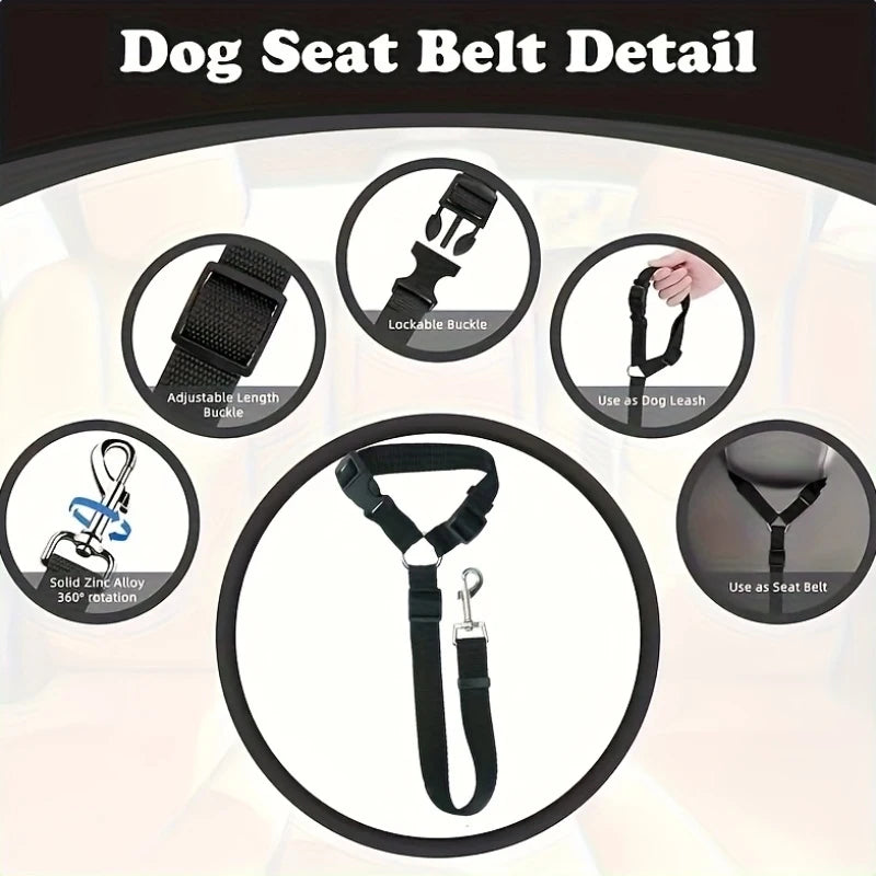 Ceinture de Sécurité Ajustable Nylon pour Chien