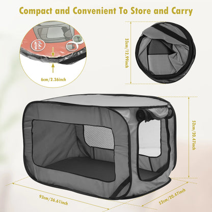 Caisse de Voyage Pliable pour Chien et Chat