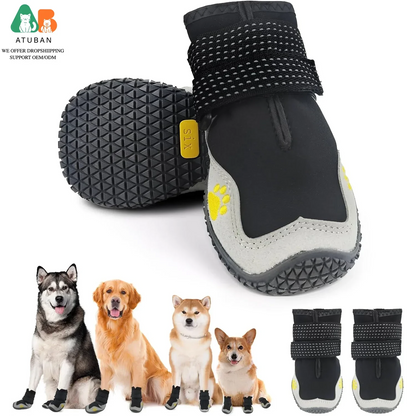 Bottes chien imperméables hiver grandes tailles - vue de face