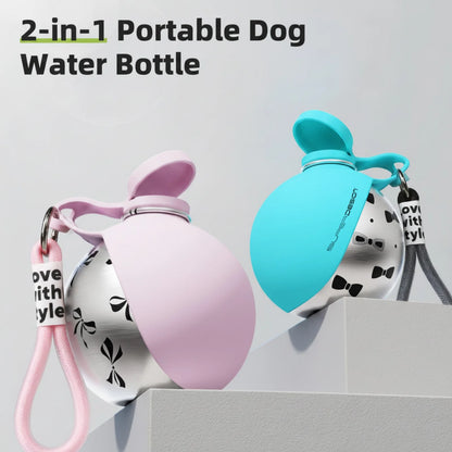 Bouteille d'eau nomade 2-en-1 pour chien - détail