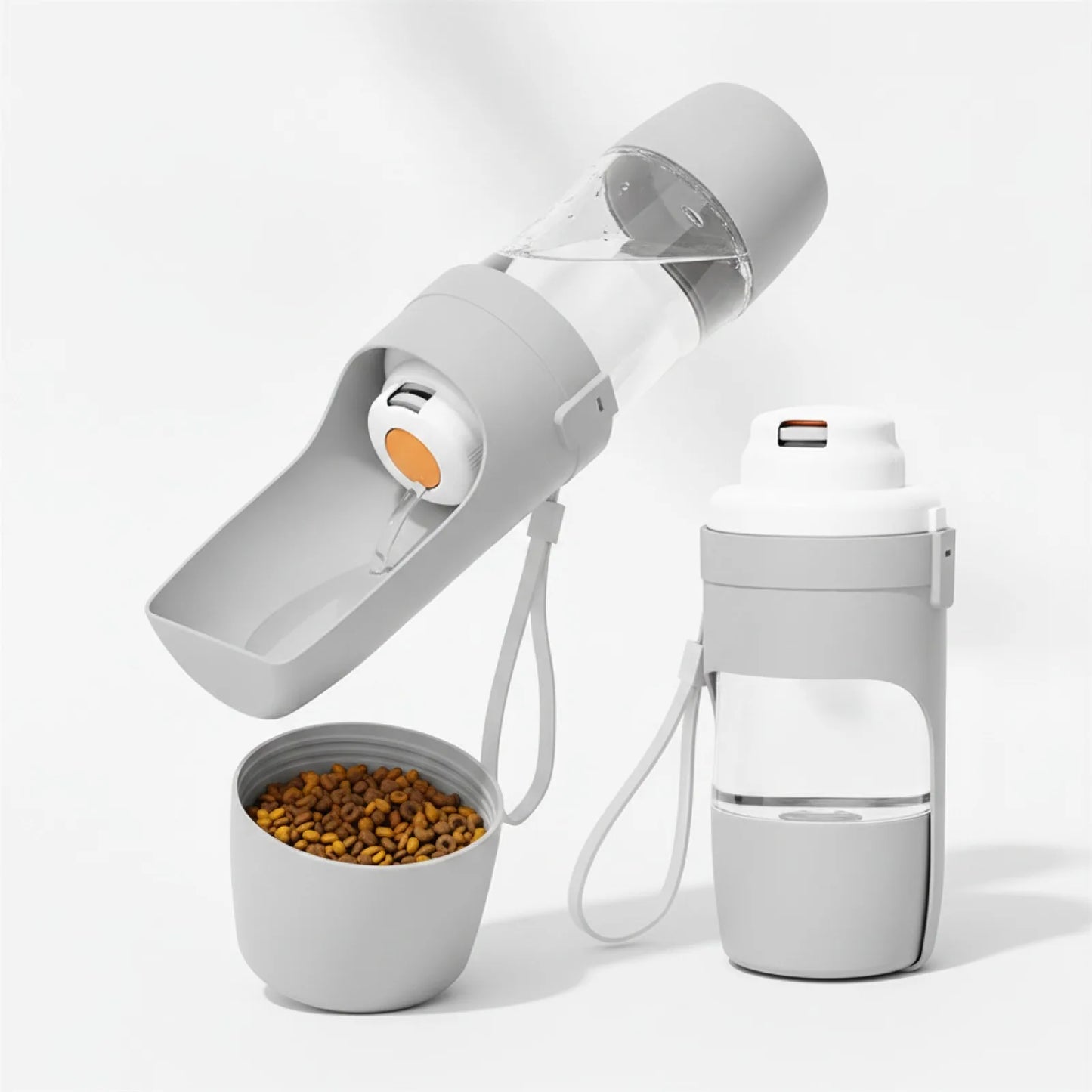 Bouteille d'eau et gamelle 2-en-1 pour chien et chat - en situation