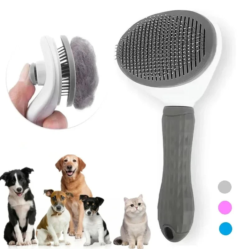 Brosse autonettoyante pour chien et chat - vue de face