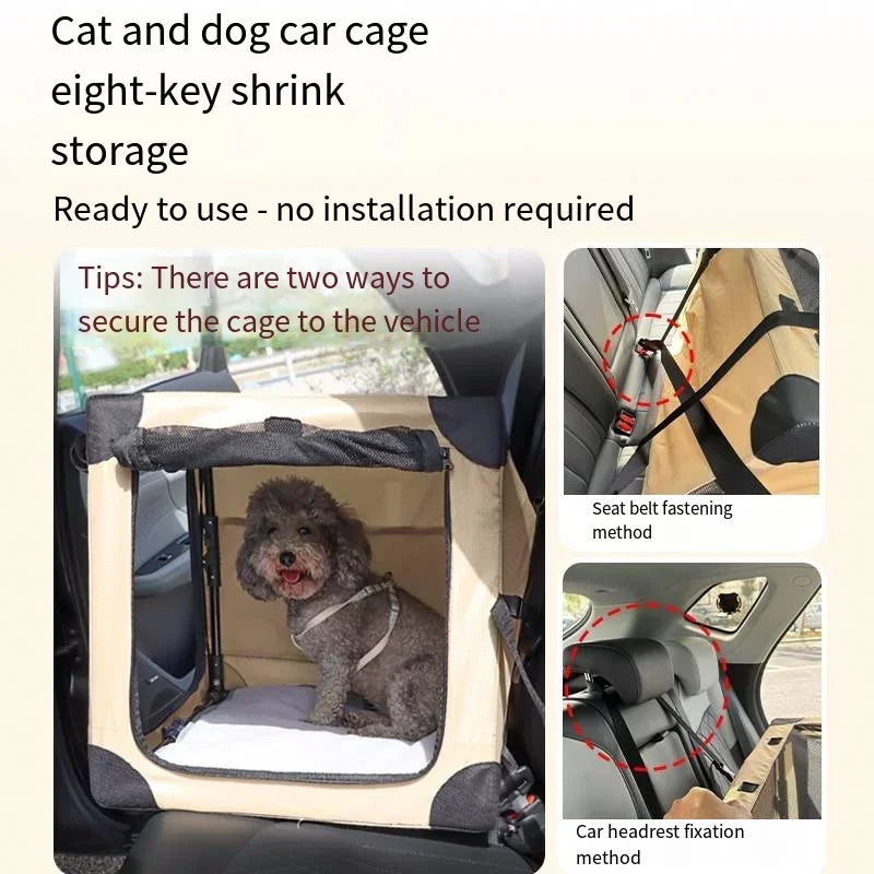 Cage de voyage pliable pour chien – vue packshot sur fond ivoire
