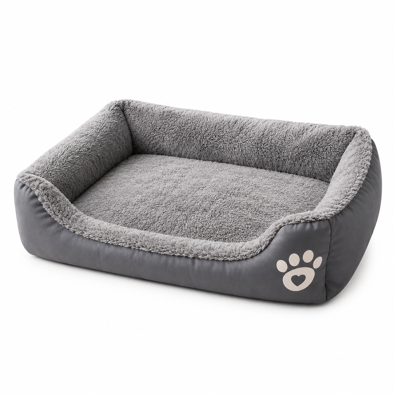 Grand canapé carré à coussin élastique pour chien - vue principale - Dogvogue