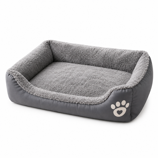 Grand canapé carré à coussin élastique pour chien - vue principale - Dogvogue