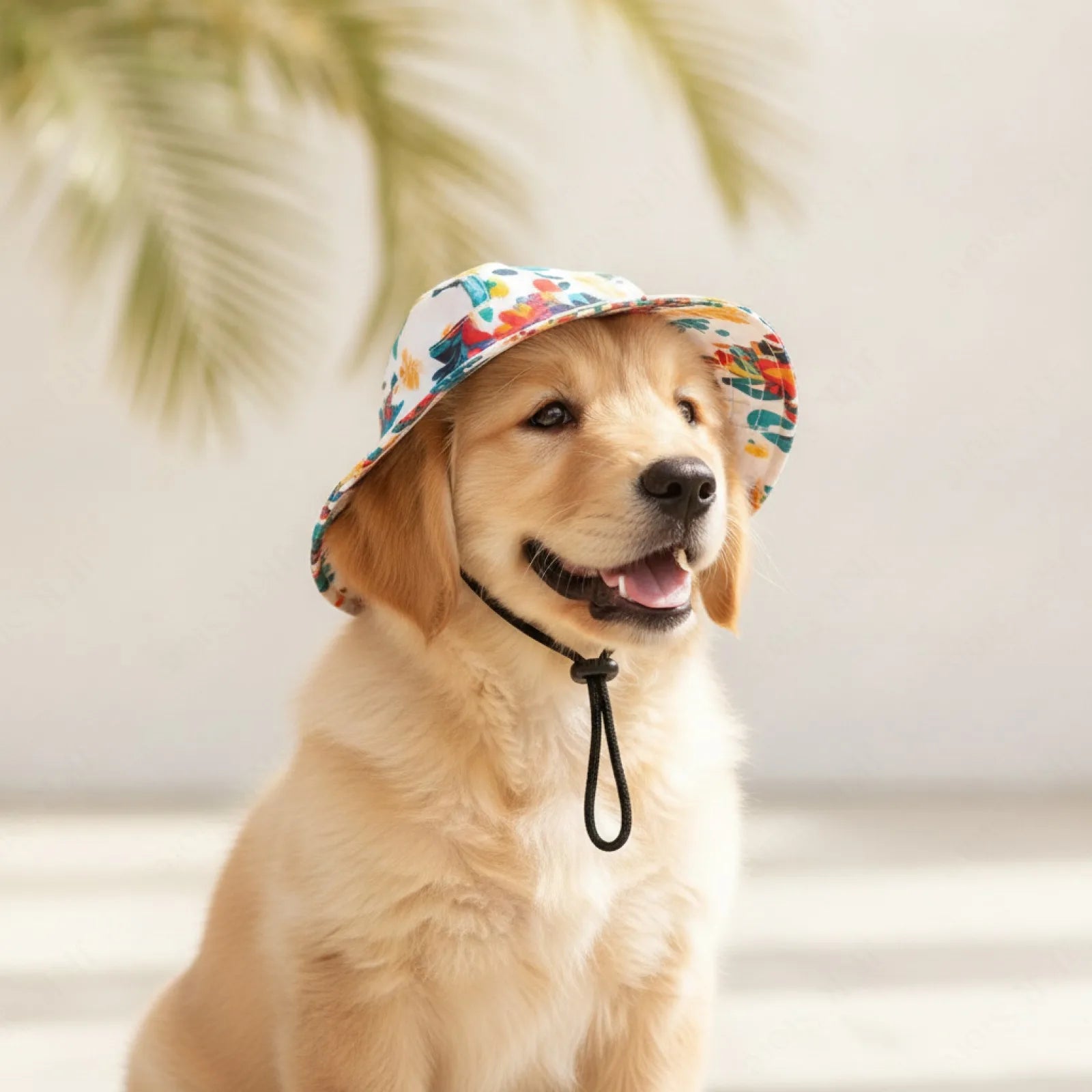 Chapeau chien stylé protection solaire - vue de biais