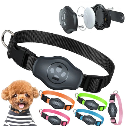 Collier chien sécurisé avec support AirTag étanche - vue de face