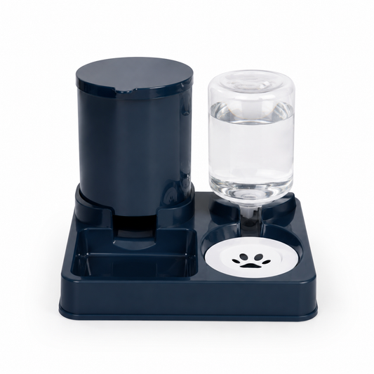 Distributeur eau et nourriture 2-en-1 par gravité pour chien et chat - vue principale - Dogvogue