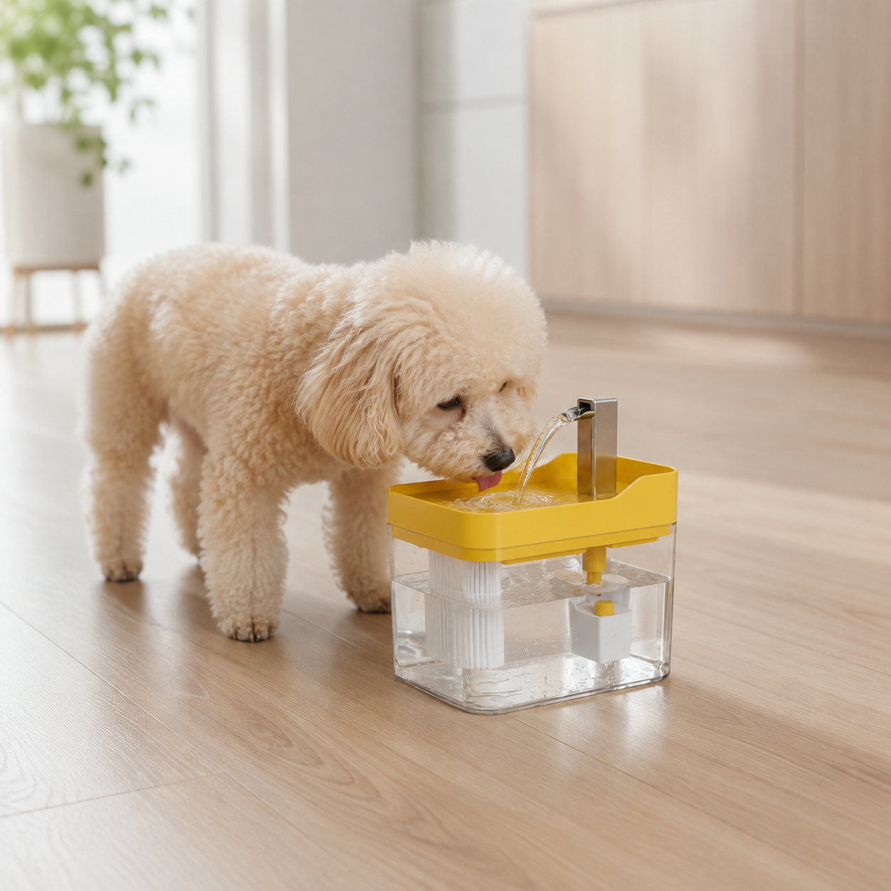 Fontaine à eau USB avec filtre automatique pour chat - zoom sur le détail - Dogvogue