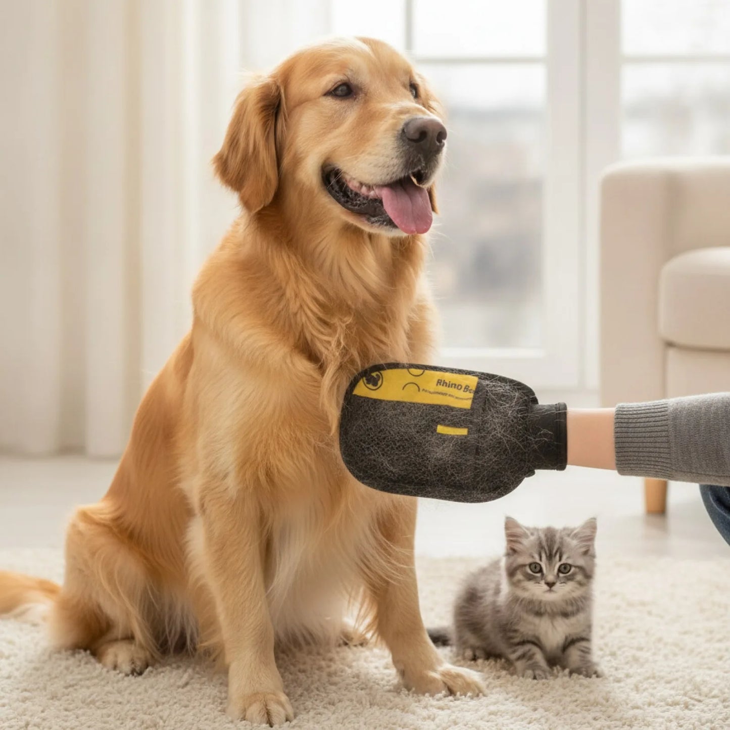 Gants électrostatiques anti-poils pour animaux - détail