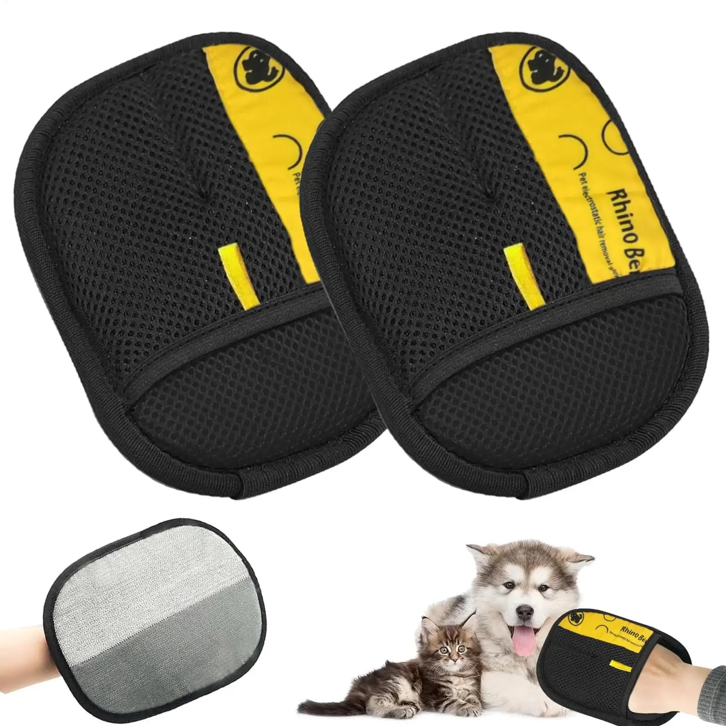 Gants électrostatiques anti-poils pour animaux - vue de face