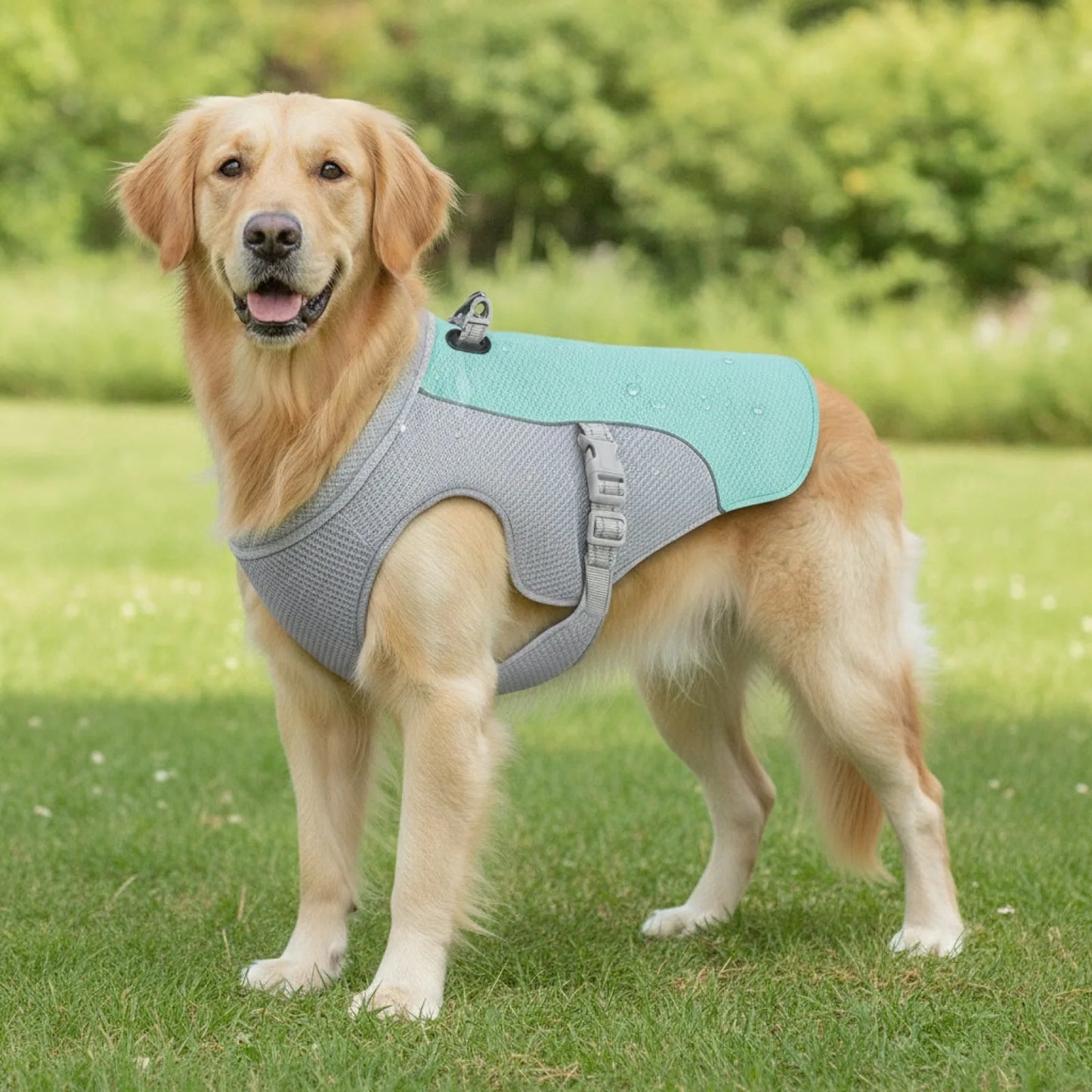 Gilet rafraîchissant chien harnais intégré - détail