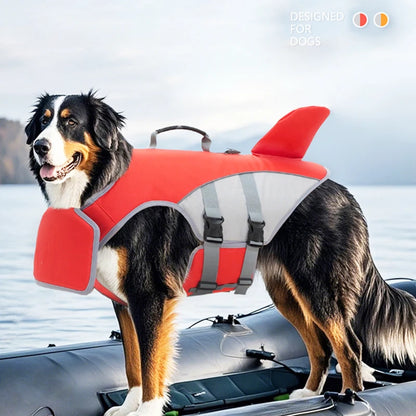 Gilet de sauvetage chien aileron requin - vue de face