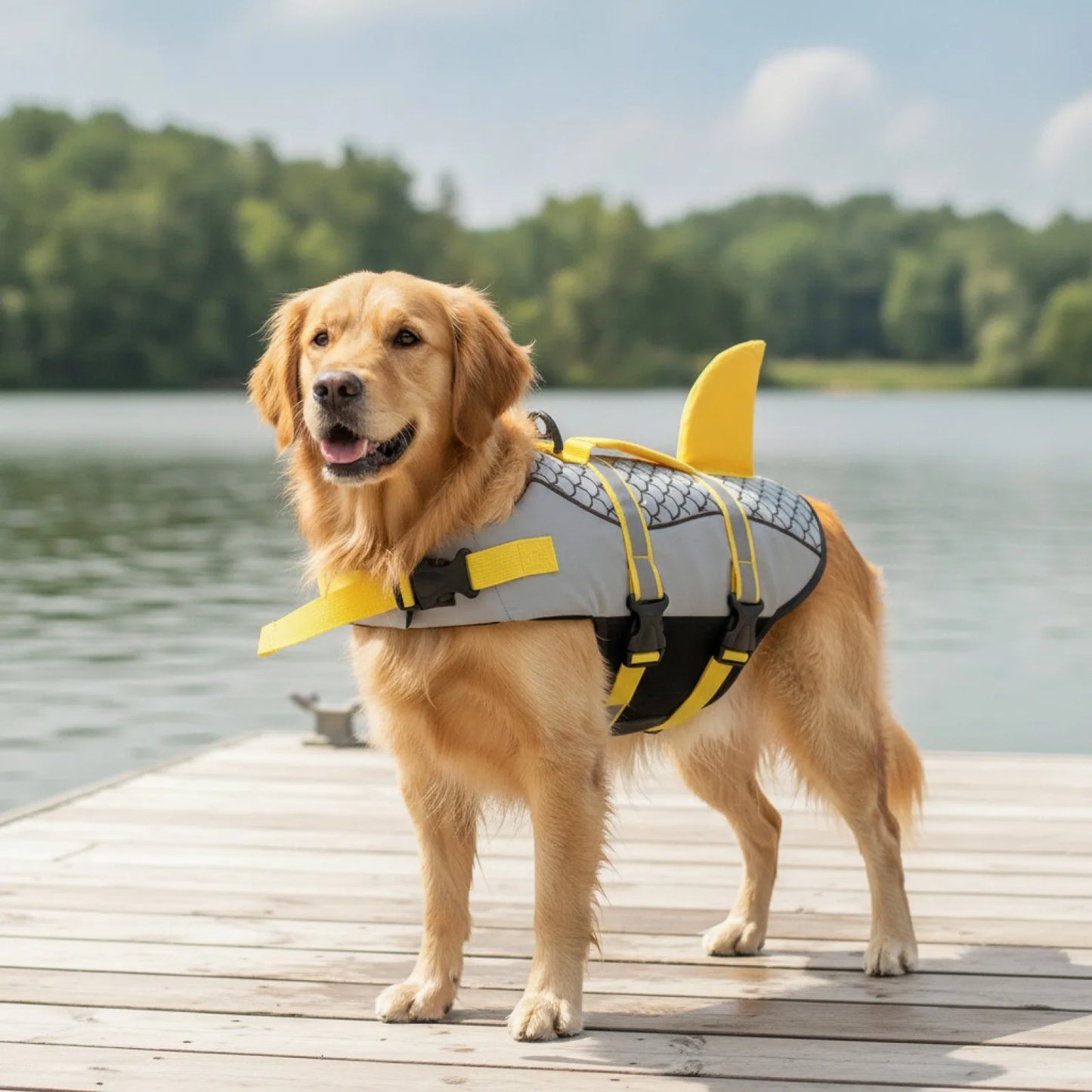 Gilet de sauvetage chien petit requin - détail