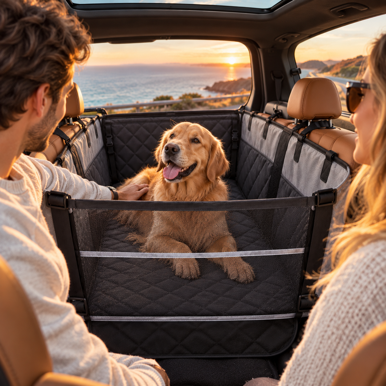 Hamac de voiture imperméable pour chien plié pour le rangement