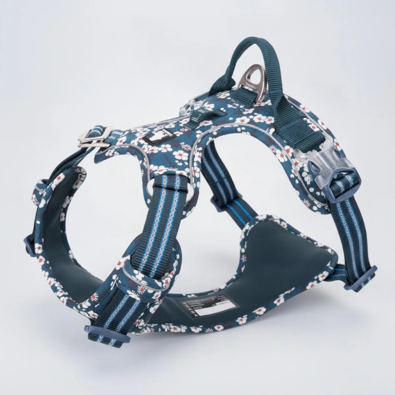 Harnais chien motif floral réglable - détail