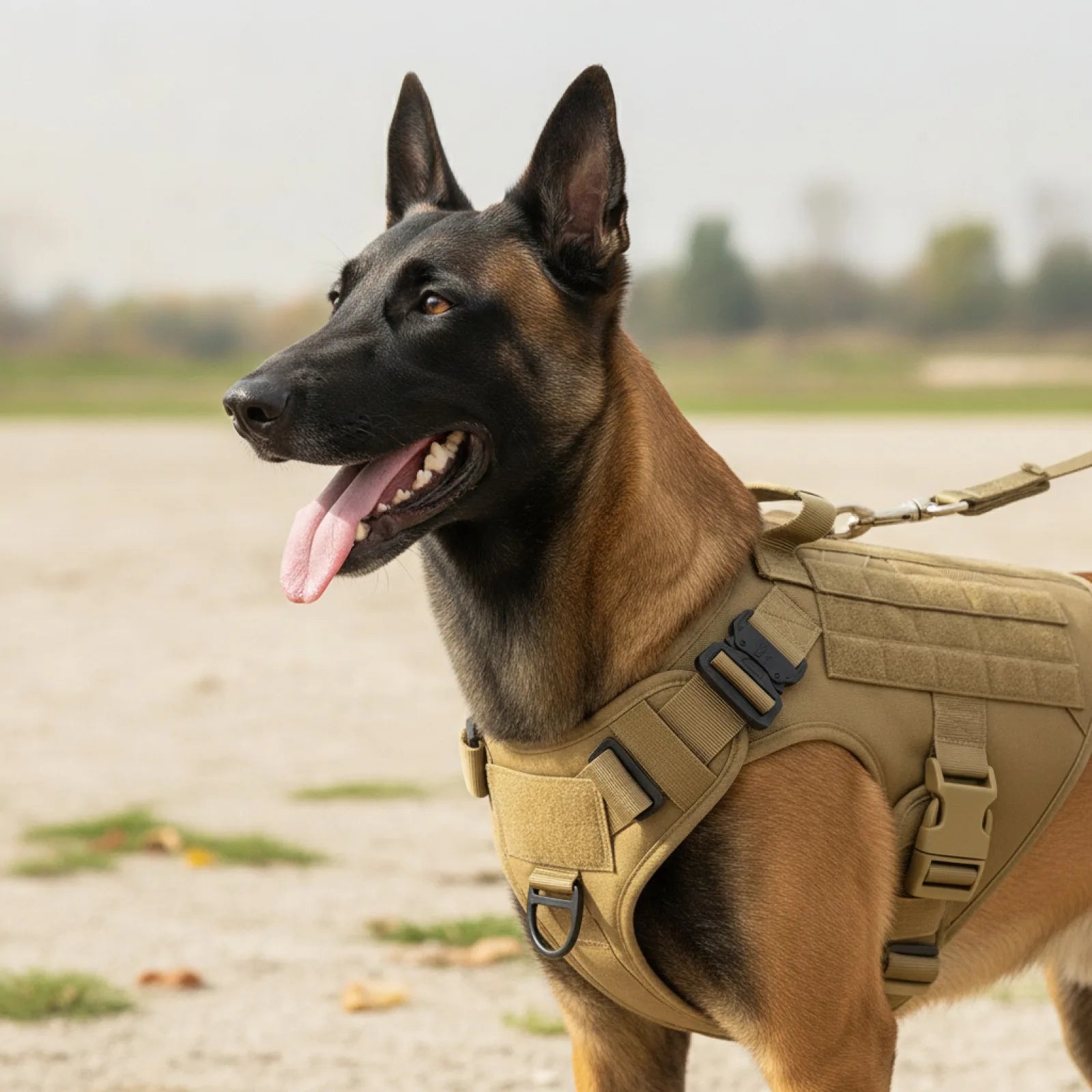Harnais tactique chien grande race contrôle et confort - en situation