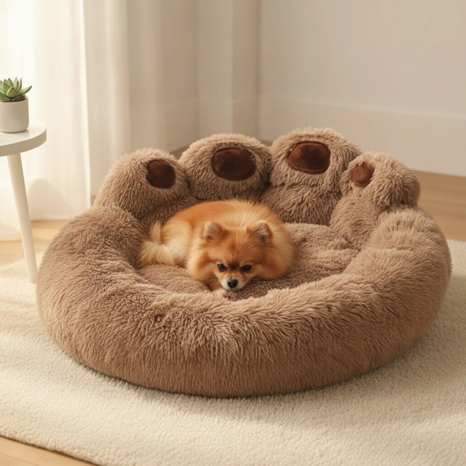 Lit moelleux chien et chat cocon hivernal - en situation