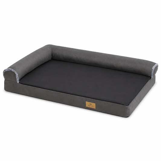 Lit robuste grand format en L pour chien - vue principale - Dogvogue