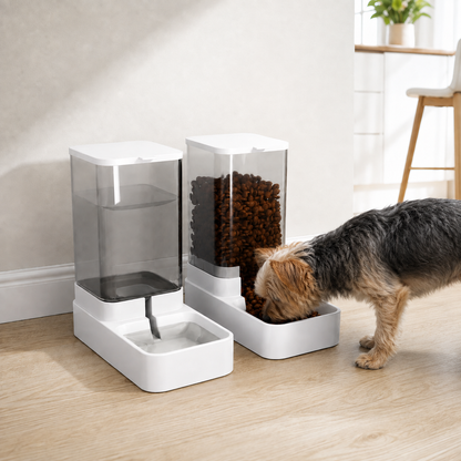 Mangeoire automatique grande capacité pour chien et chat - vue de profil - Dogvogue