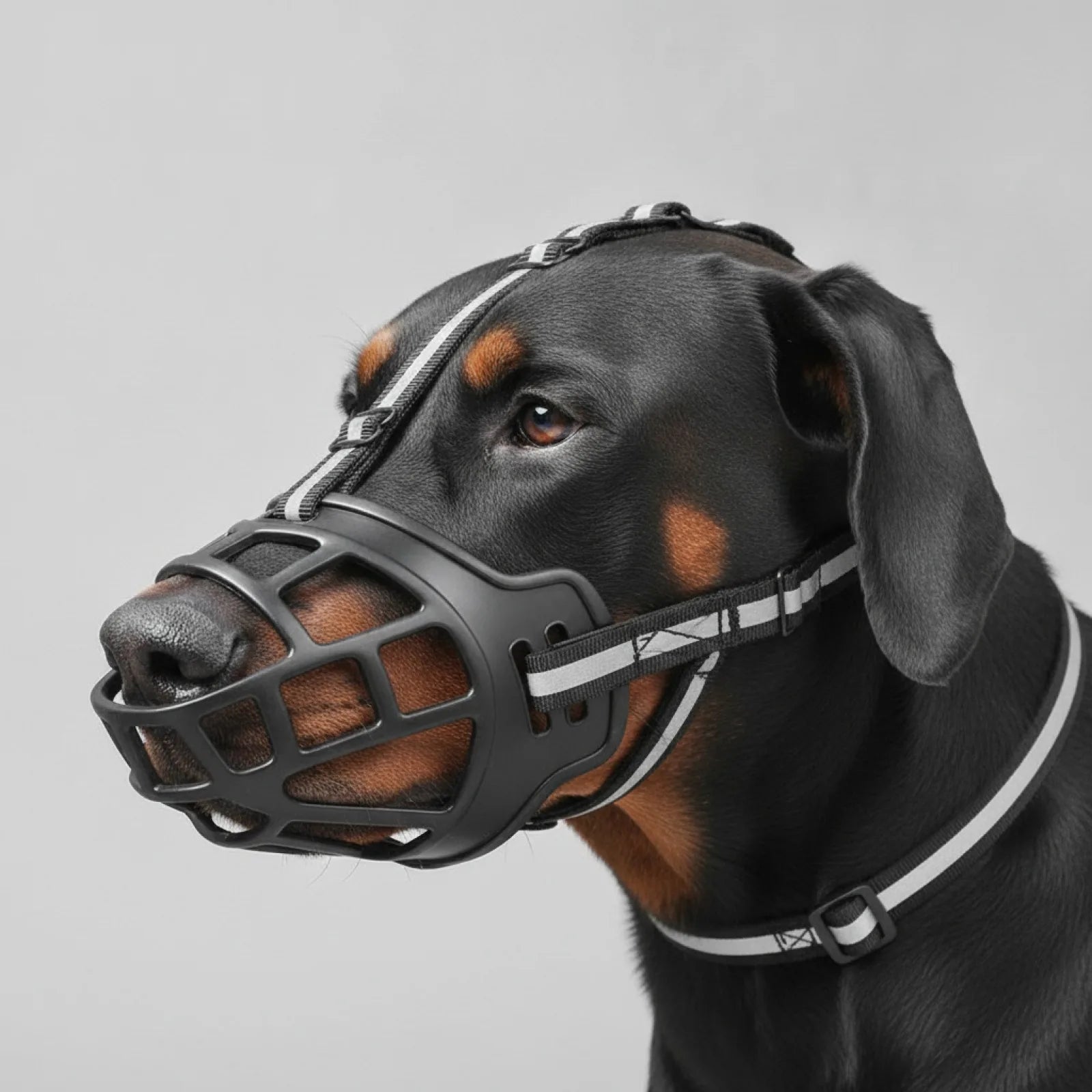 Muselière chien confortable et respirante - vue de biais