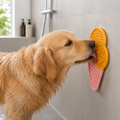 Tapis à lécher forme raisin pour chien - vue de profil - Dogvogue