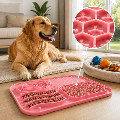 Tapis à lécher haut de gamme pour chien et chat - vue de profil - Dogvogue