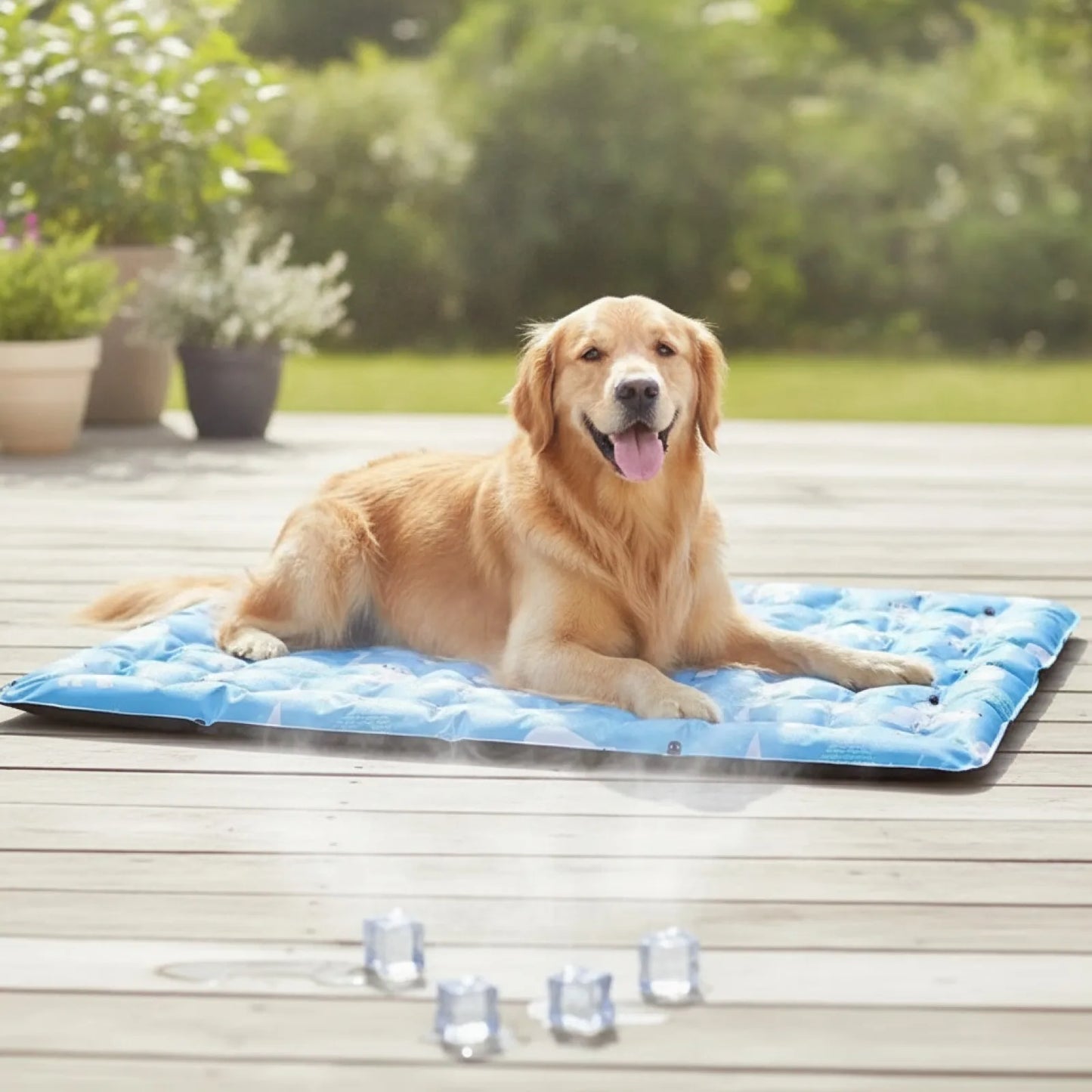 Tapis rafraîchissant pour animaux confort frais - vue de biais